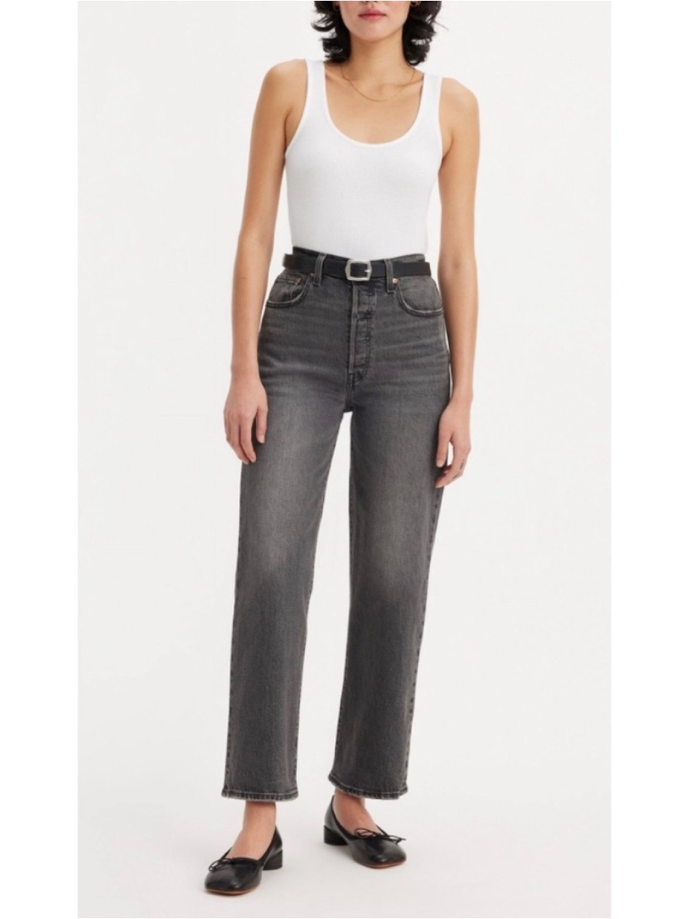 Levis Ribcage straight ankle Well worn 24 26L read